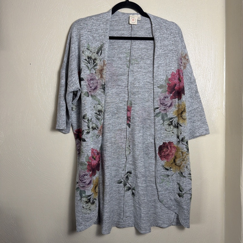 Live In The Moment Boho Cottagecore Rose Print Thin Cardigan Romantic Prairie M
